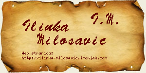 Ilinka Milosavić vizit kartica